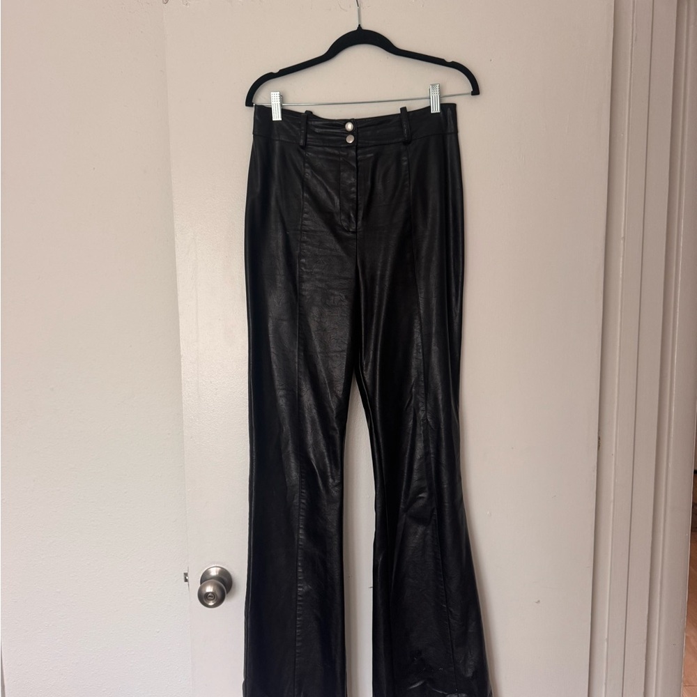 MAJORELLE Black Faux Leather Pants